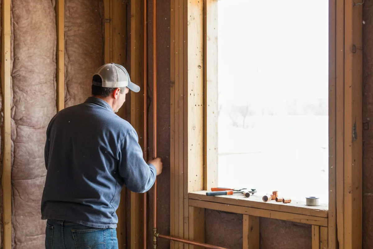 Licensed plumber running new copper supply lines in a Big Rock home
