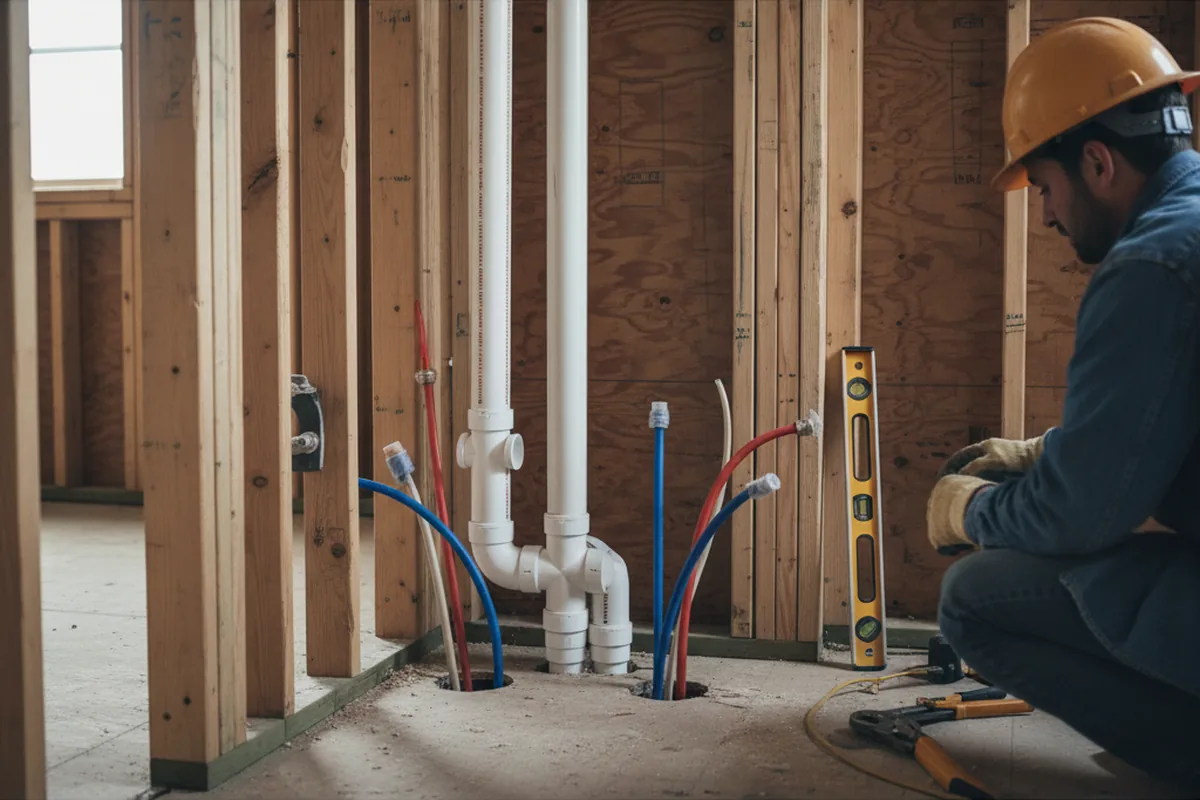 Drain and supply rough-in during Garbage Disposal Repair in Big Rock